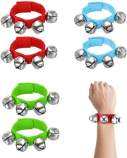 Set di Campanelli per Bambini - 6 Stuks - Armband e Basi - Percussione Giocattolo - Basi con 4 Campanelli - Muffa Mini per Campanelli - Strumento Musicale per Ritmi Armband/Basi - Rammella per Feste di Bambini, Scuola e Lezioni di Musica