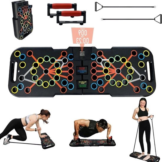 Pieghevole Rekbord per Bodybuilding con Conteggio Intelligente e Cavi di Resistenza - Colorato Powerpress - Standa per Sollevamento Pieghevoli Multifunzionali per Allenamento Muscolare - Addestramento Sportivo Palestra