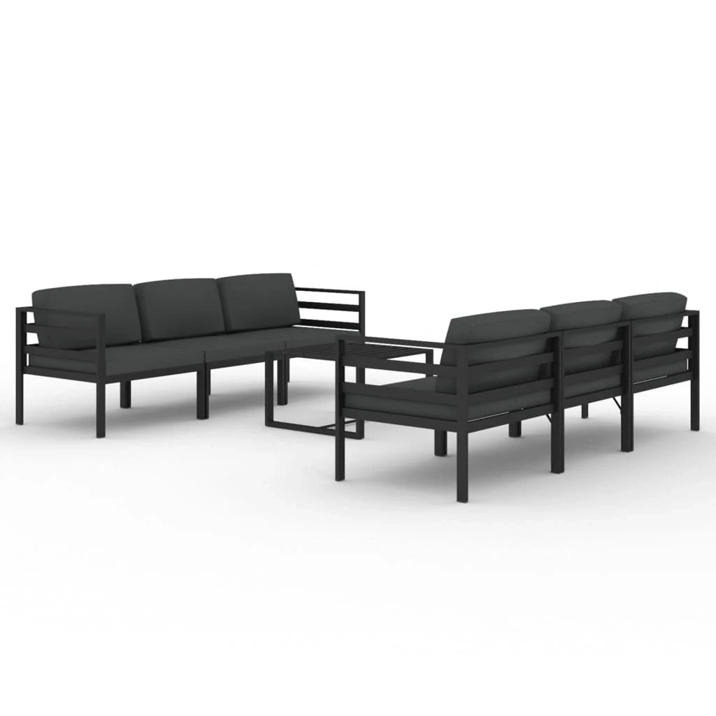 Set di mobili da giardino mobili da esterno 7 pezzi con cuscini alluminio antracite 02_0017065