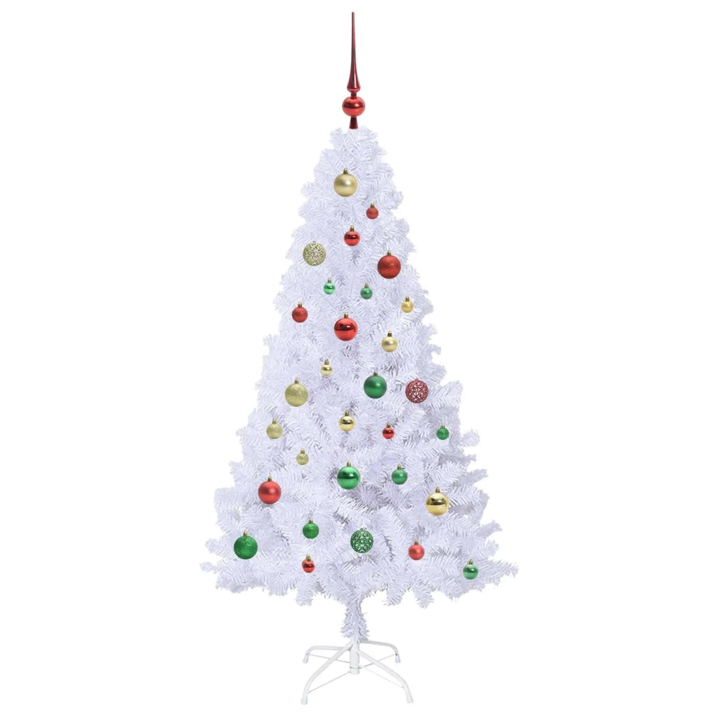Albero di Natale Artificiale-Albero Natalizio Bianco 150 cm PVC e Acciaio 991142