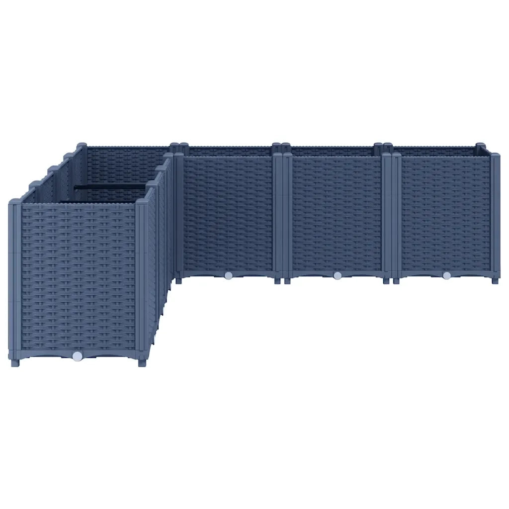 Fioriera da Giardino Grigio Blu 160x160x53 cm in PP 367866