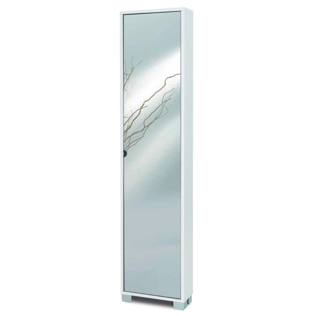 SCARPIERA BIANCO FIAMMATO 43X18XH190CM A SPECCHIO