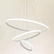 Trade Shop - Lampadario Sospeso Led 100w 3 Cerchi Pendente Anelli Bianco Luce 4000k Moderno 50262 -