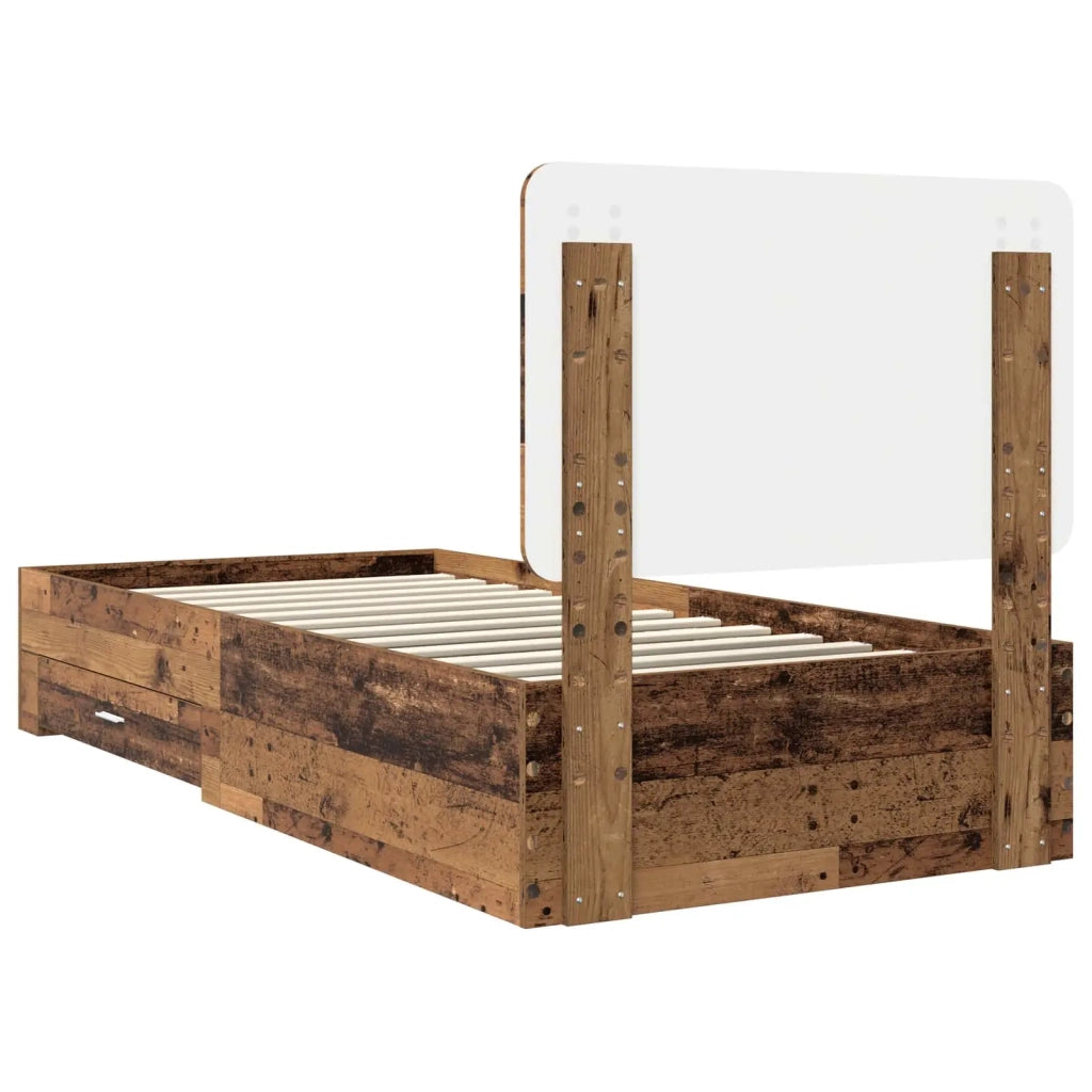 Struttura del letto con testiera Legno vecchio 100 x 200 cm 3412826