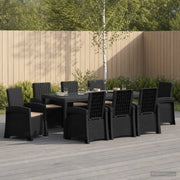 Set da Pranzo per Giardino 9 pz Antracite e Tortora PP 3430153