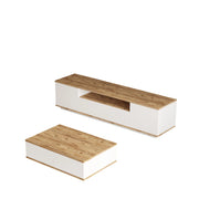Set di mobili da salotto in legno "FR17" - 180 x 44 x 44 cm - Bianco