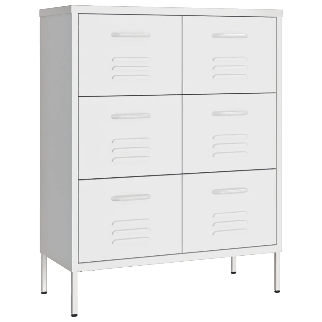 Cassettiera Bianca 80x35x101,5 cm in Acciaio 336152