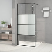 Parete Doccia Walk in Nera 90x195 cm Vetro Semi Smerigliato ESG 152126