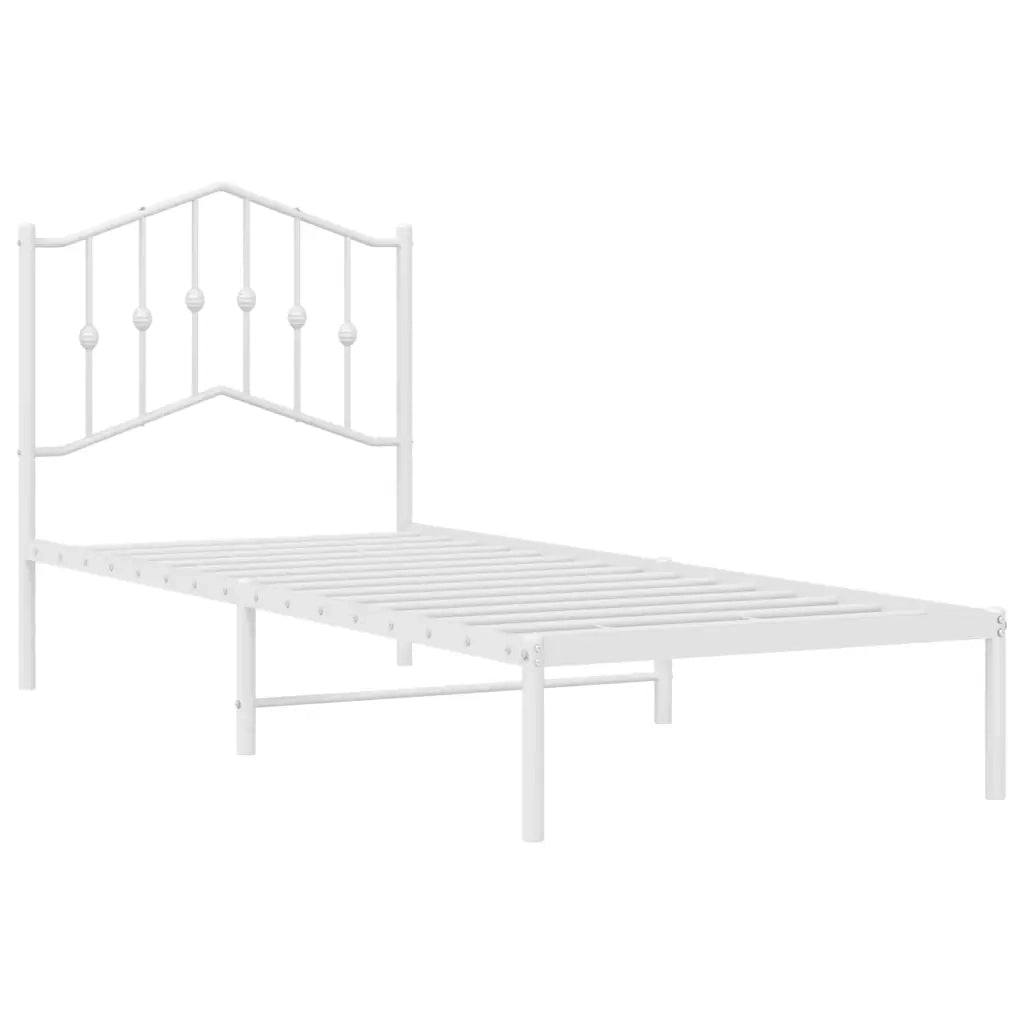 Giroletto con Testiera Metallo Bianco 90x190 cm 373830