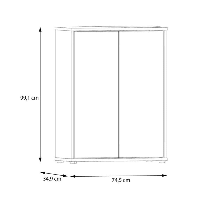 Mobile multiuso Medea 2 ante colore rovere 74.5x34.9xH 99.1 cm.