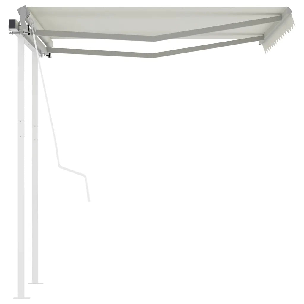 Tenda da Sole Retrattile Automatica con Pali 3x2,5 m Crema 3069907