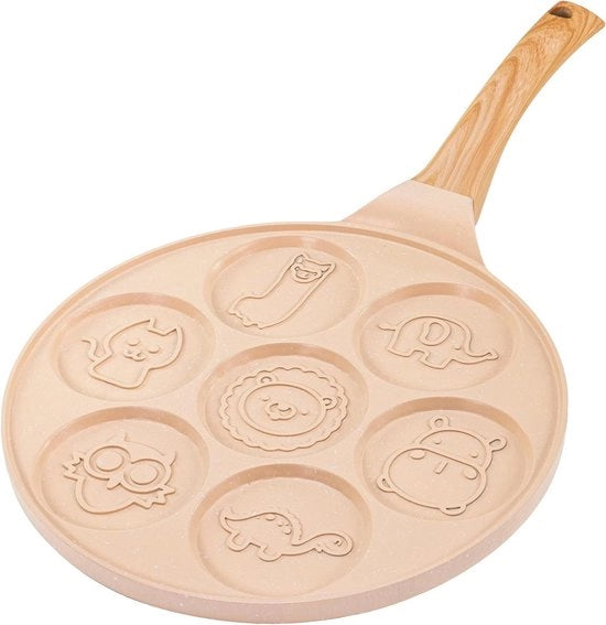 Pannetto Premium - Padella per crêpe - Doppia superficie antiaderente - Cottura inductive - Maniglia soft-touch - 26 cm - Beige