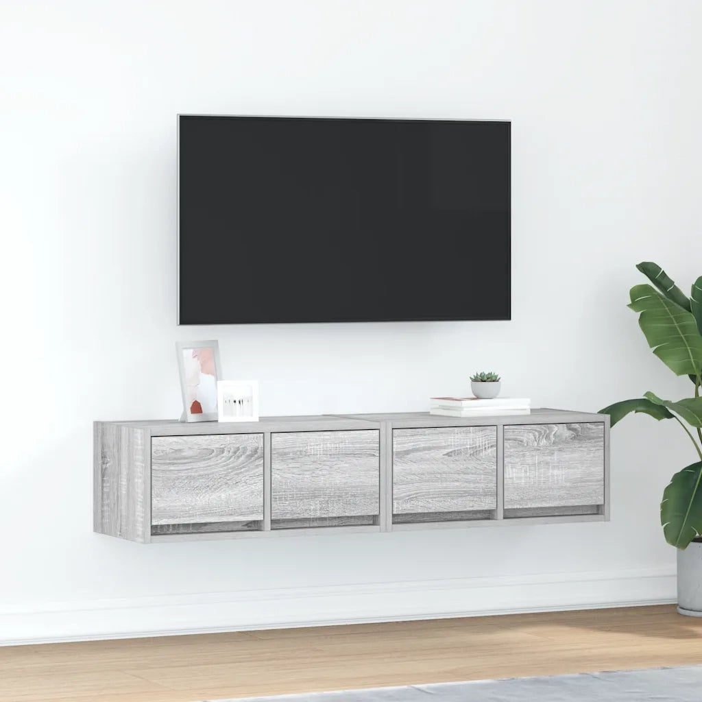 Mobili TV 2pz Grigio Sonoma 60x31x25,5 cm Legno Multistrato 861501