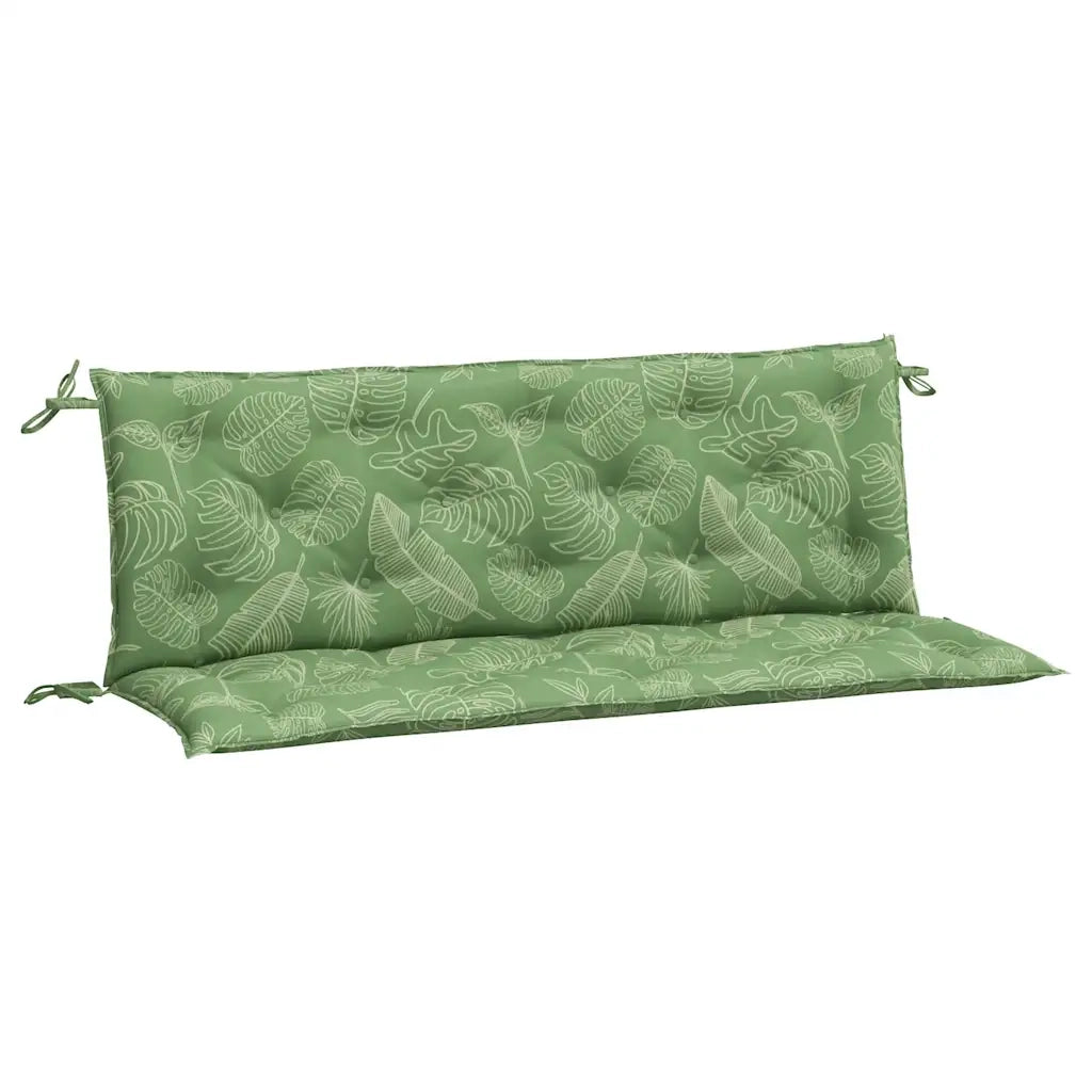 Cuscini Panca Giardino 2 pz Motivo a Foglie 150x50x7 cm Tessuto 361713