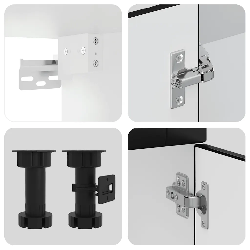 vidaXL Set Mobili da Cucina 14 pz Porto Neri Legno Multistrato