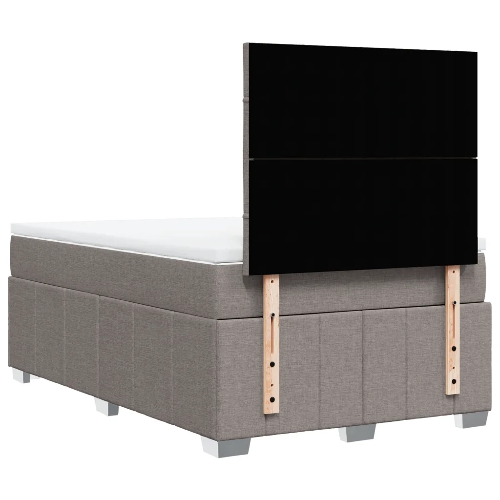 Giroletto a Molle con Materasso Tortora 120x190 cm in Tessuto