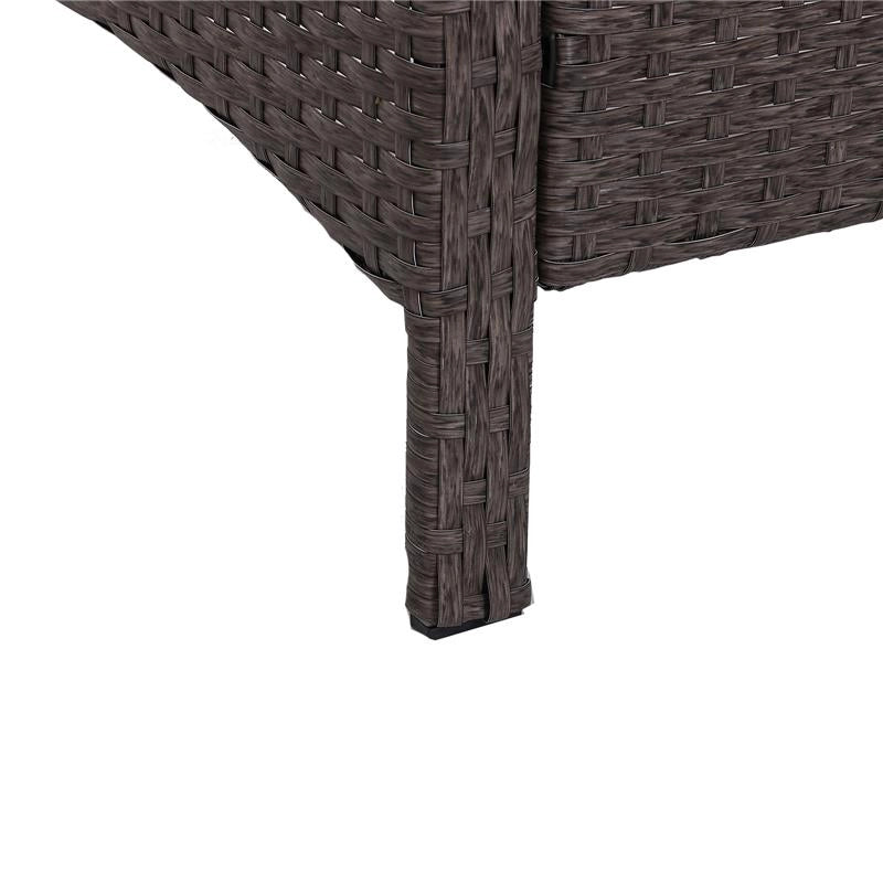 SET DA GIARDINO 2 DIVANETTI CON POUF E TAVOLINO RATTAN CON CUSCINI GRIGIO