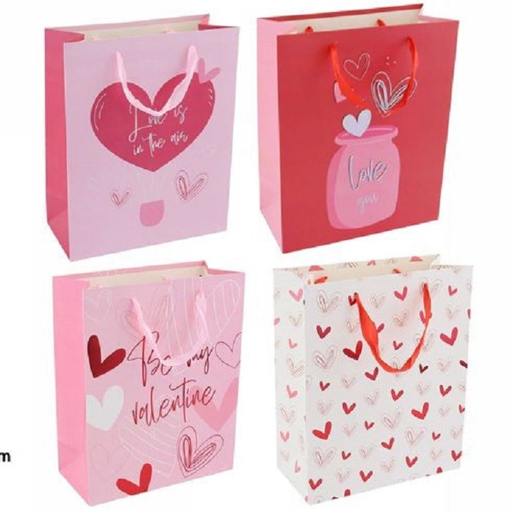 Trade Shop - Set 6 Buste Regalo Borsa Sacchetti San Valentino 18x23x10cm 69875 Varie Fantasie -