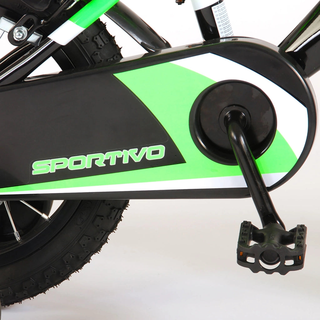 Bicicletta per Bambini 12" Stabilizzatori e Freni Caliper Verde