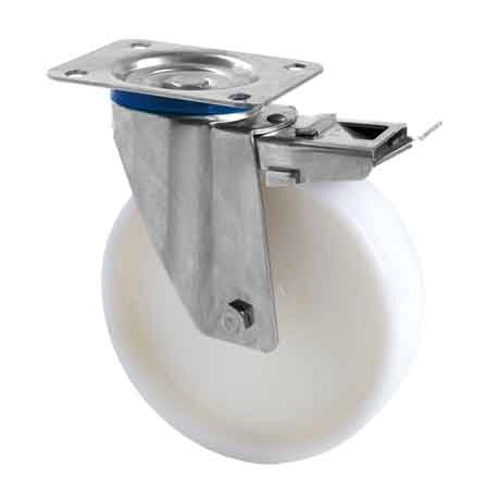 RUOTA INDUSTRIALE GIREVOLE C/FRENO ART. 119 AVO 80x30 mm - portata 120 kg - ALDO VALSECCHI