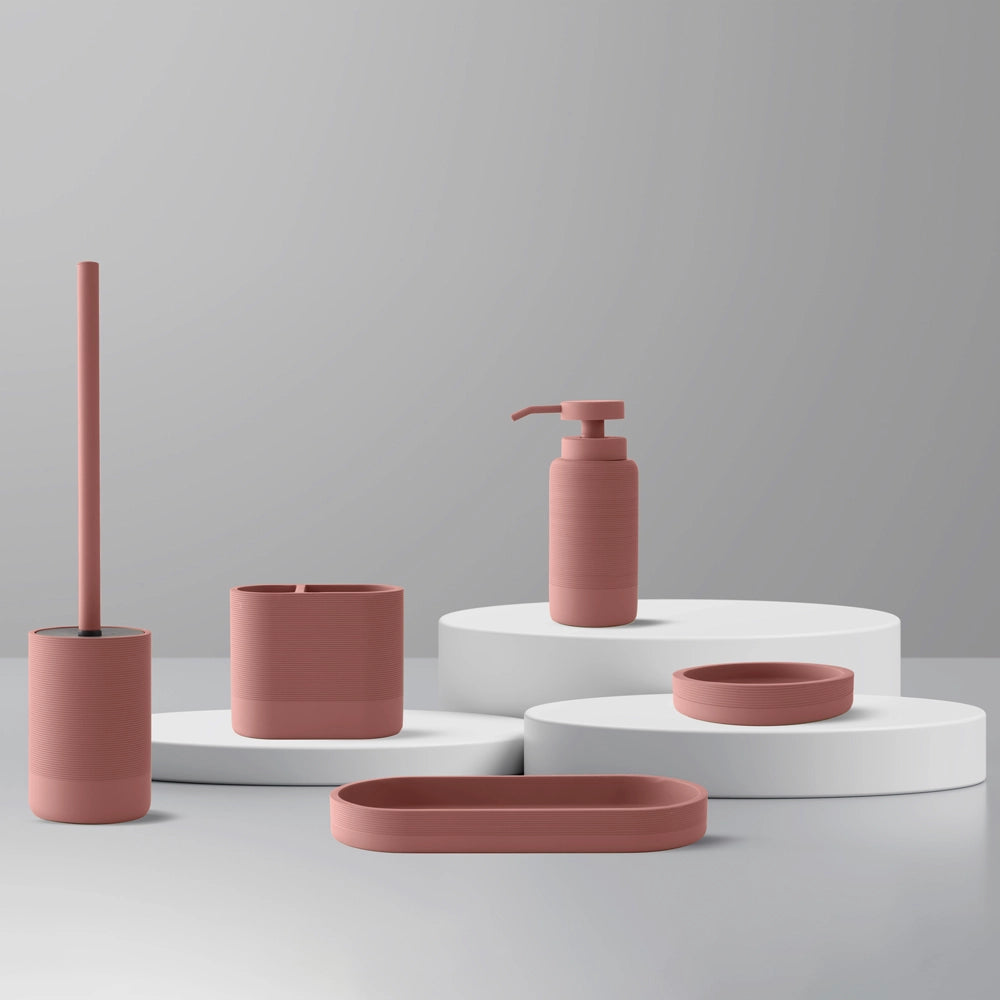 Set accessori bagno 2 pezzi in poliresina terracotta Marica