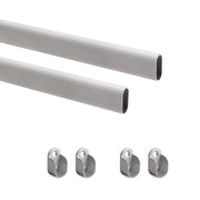 Emuca Kit tubo per armadio 30x15 mm alluminio, 0, 95 m, Anodizzato opaco, Alluminio e Zama, 1 u.