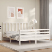 Giroletto senza Materasso-Struttura Letto Bianco 160x200 cm Legno Massello Pino 580587