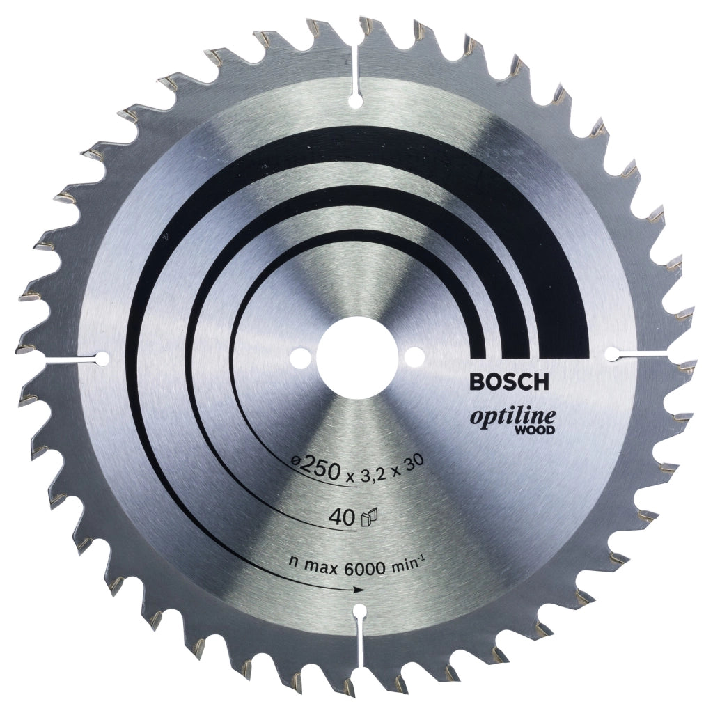 2608640728 - Lama per sega circolare Optiline Wood 250 x 30 x 3,2 mm, 40