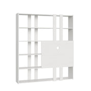 Libreria a giorno Kato H con pannello porta TV bianco frassino