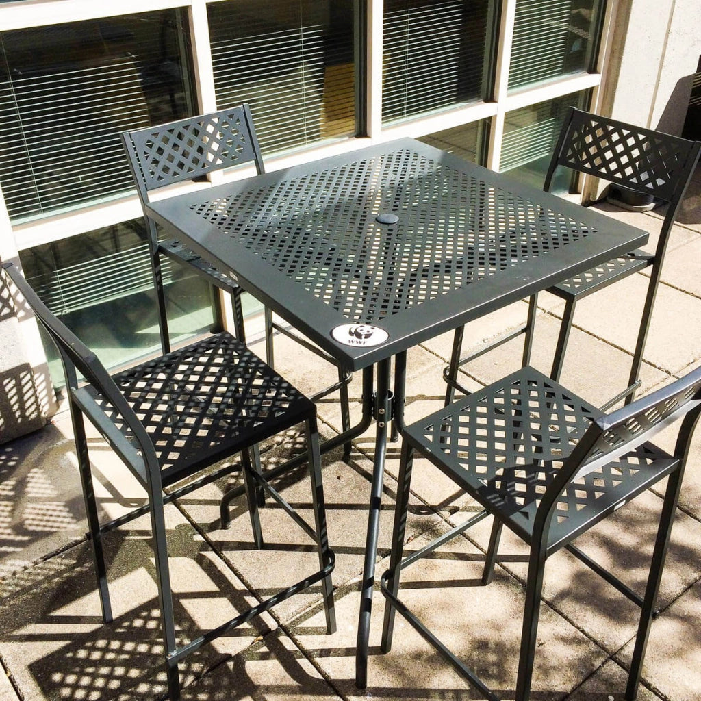 Set 4 Sedie da Giardino 46x58x84 cm in Acciaio RD Italia Lola Antracite
