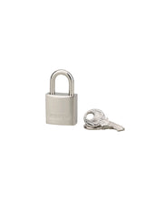 Lucchetto a chiave Luxe, ottone, interno, arco in ottone, 20 mm, palladio, 2 chiavi – THIRARD