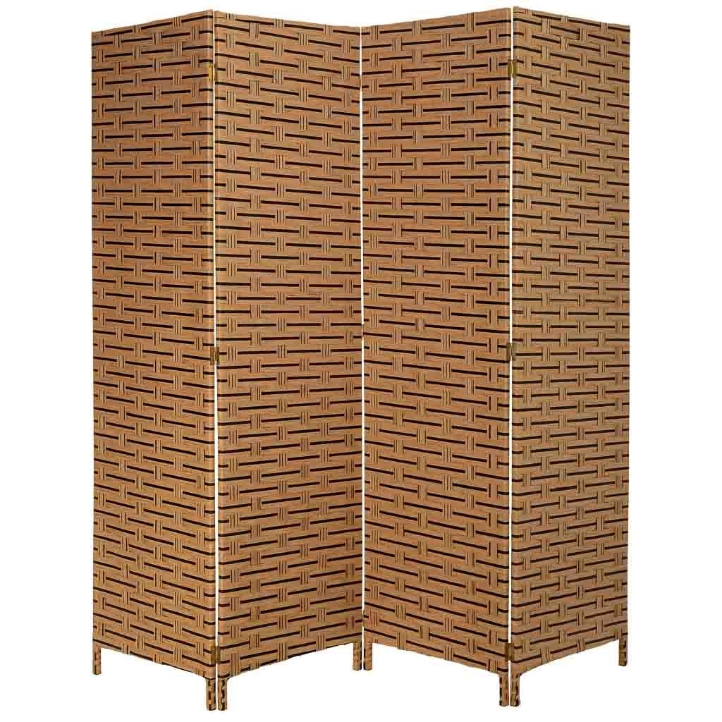 Biombo de papel trenzado 4 hojas 50(x4)x3x180h cm