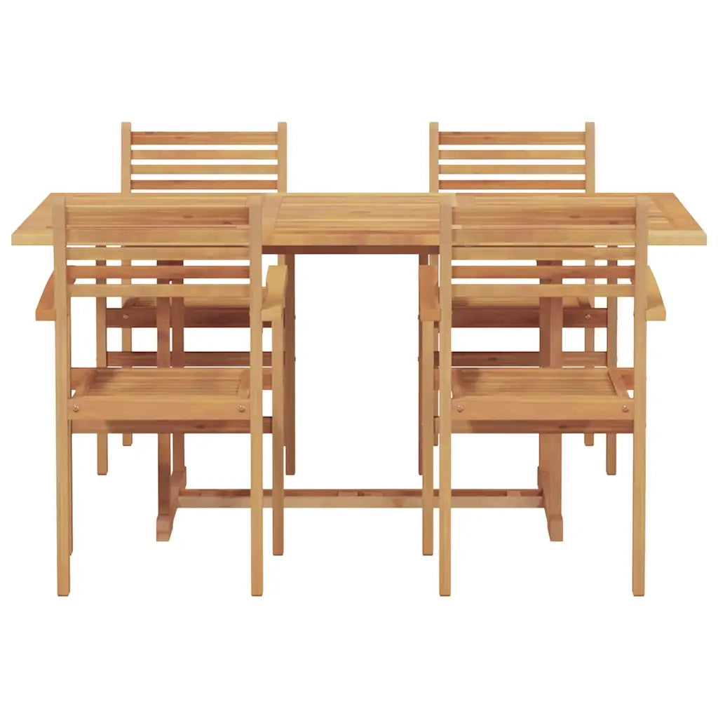 vidaXL Set da Pranzo per Giardino 5 pcs Marrone Legno massello di teak