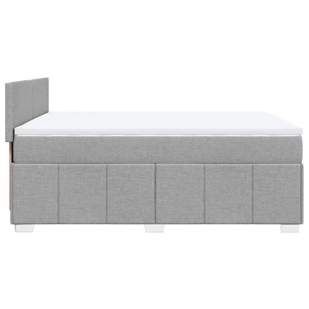 Giroletto a Molle con Materasso Grigio Chiaro 140x200cm Tessuto