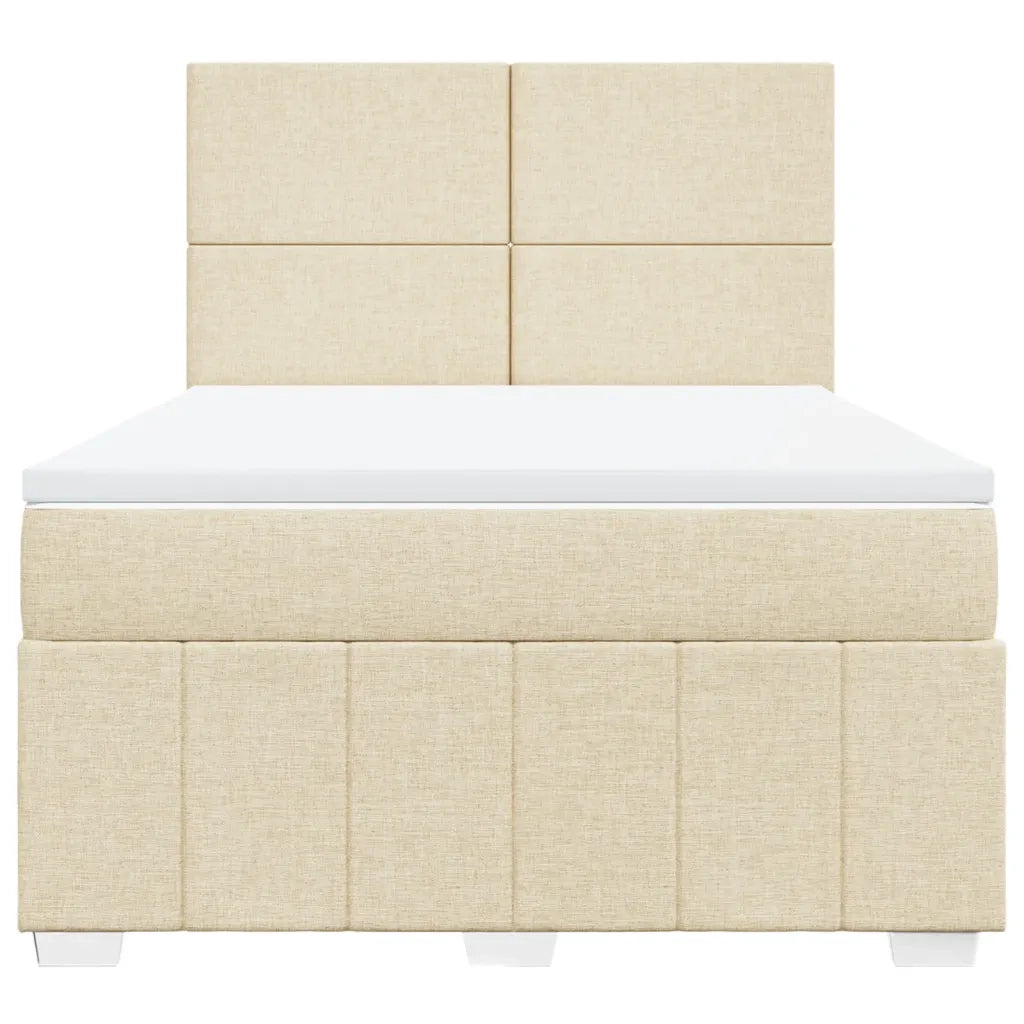 Giroletto a Molle con Materasso Crema 140x19 cm in Tessuto