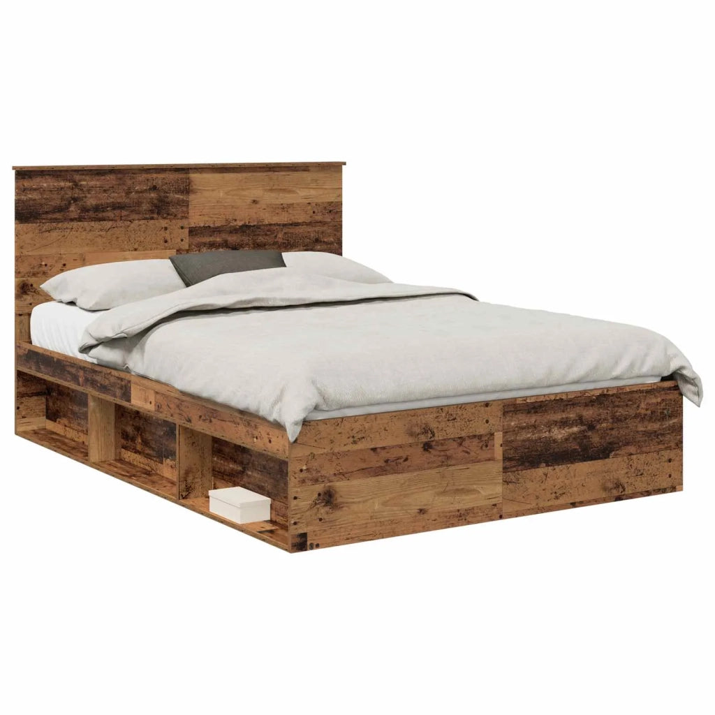Struttura del letto-Giroletto Legno vecchio 140 x 190 cm Pino massello 885530