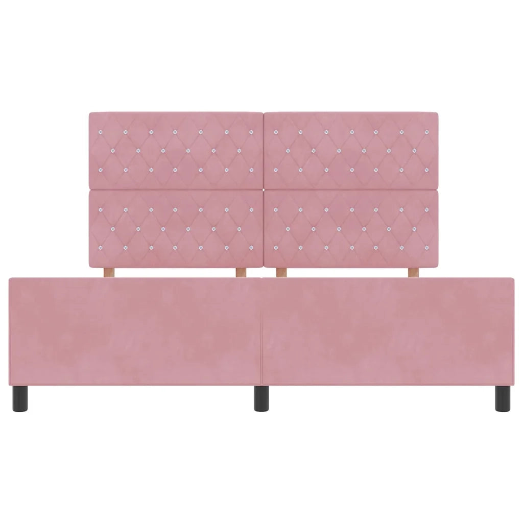 Letto a molle con testiera Rosa 180 x 200 cm Velluto 3344896
