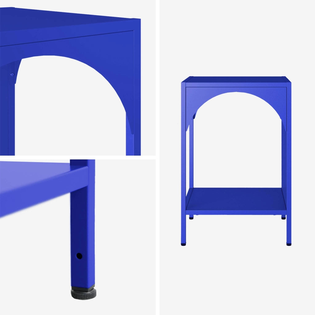Comodino, tavolino industriale, blu
