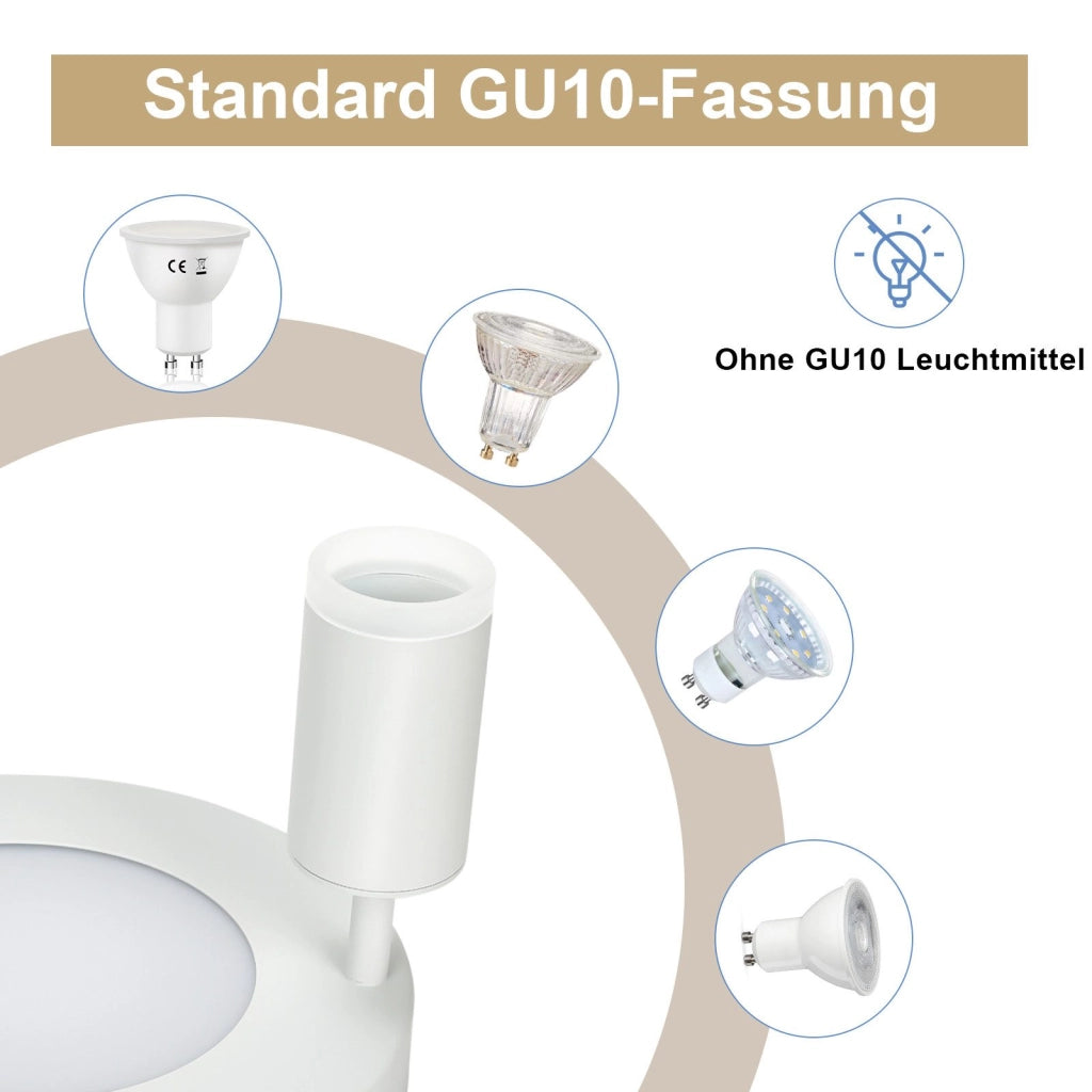 ZMH Faretto da soffitto 2 lampadine GU10 20W camera 3000k Girevole Orientabile in metallo 350°