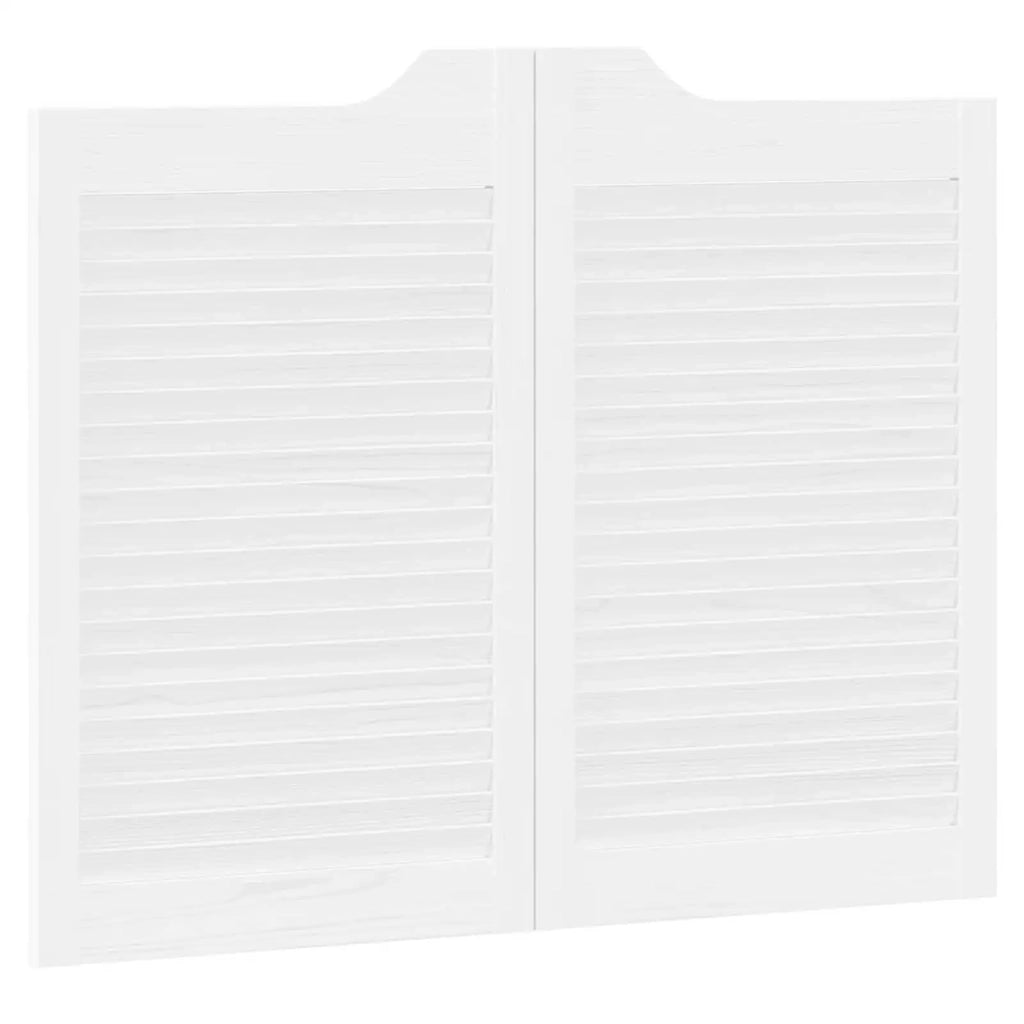 Porte Swing 2 pcs Bianco Legno Massello di Pino