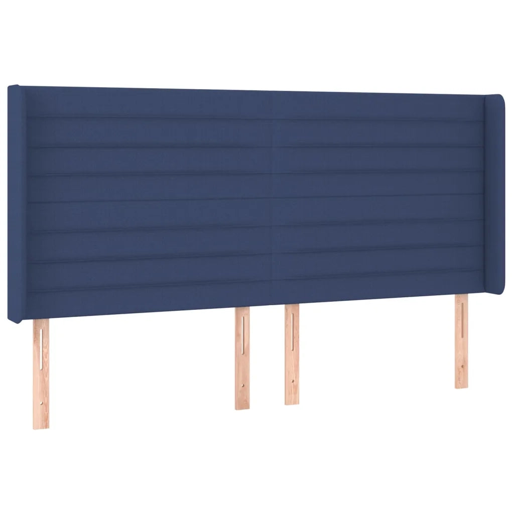 Letto a Molle con Materasso e LED Blu 180x200 cm in Tessuto
