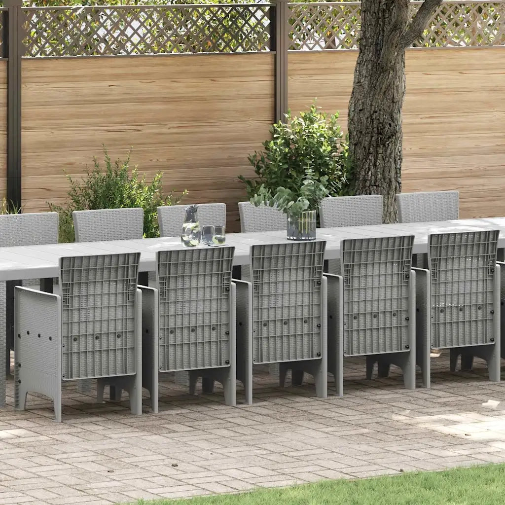 Set da pranzo da giardino con cuscini 17 pcs Grigio chiaro PP 3378667