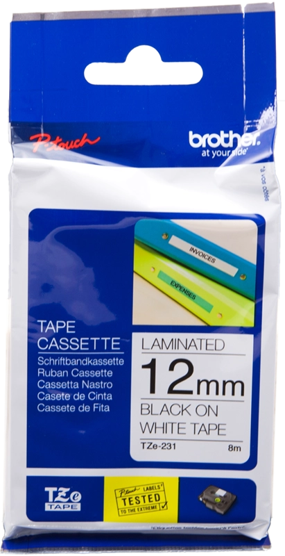Brother TZE-231 nastro per etichettatrice Nero su bianco