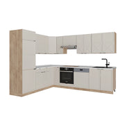 Vicco Cucina angolare completa Grigio/beige/rovere dorato 227 x 287 cm , PL Marmo