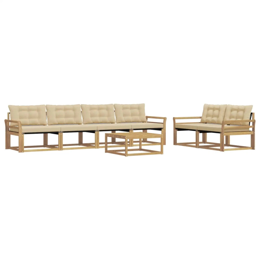 Set di divani da esterno 7 pz Bianco e Beige 3388447
