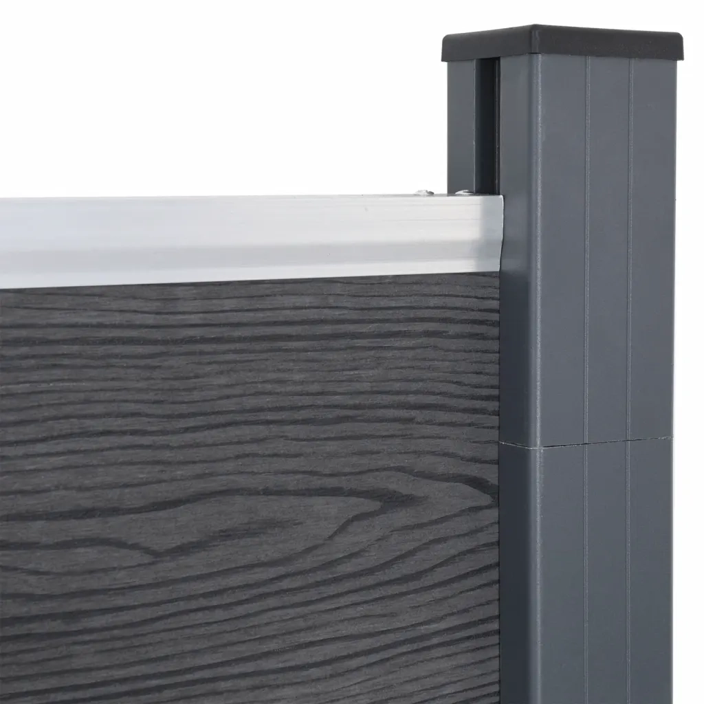 Set Pannello di Recinzione Grigio 699x186 cm in WPC 3211833