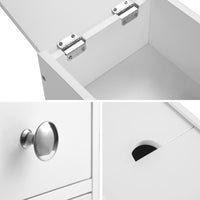 Mobiletto Salvaspazio Bagno Mobile in Legno MDF Bianco con Cassetti 48x16x58cm