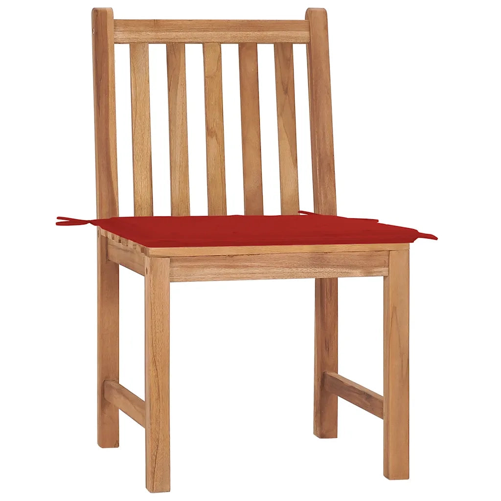 Sedie da Giardino 2 pz | Sedie da Esterno con Cuscini in Legno Massello di Teak