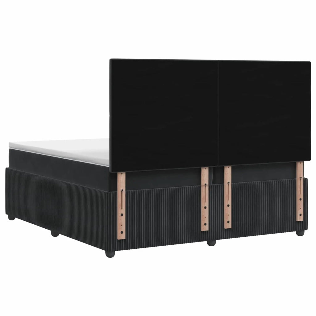 Letto box spring con materasso Nero 200 x 200 cm Velluto 3454669