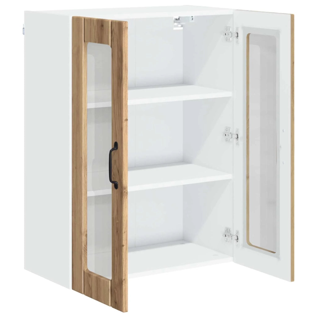 Pensile da cucina | Mobile in vetro da parete LUCCA Rovere Artigianale